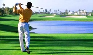 Golfer Swinging in Myrtle Beach