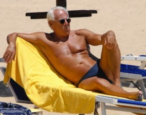 old man with speedo