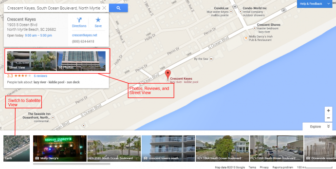 Take a look at the Street View and additional Google images options. Also, you can switch to "Earth" view to see satellite images.