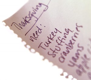 Thanksgiving grocery list