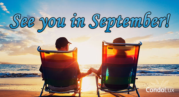 Couple on beach in September